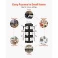 thumbnail image 6 of KFFKFF Rotating Pegboard Display Stand, 7.4 x 7.4 x 17 in, 4-Sided Spinning Organizer with 24 Hooks, Durable Steel Rack for Retail Stores, Jewelry Displays, and Craft Storage, Black, 6 of 9