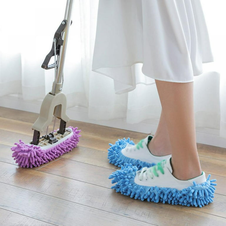  handrong Mop Slippers 4 Pairs of Dusting Slippers Microfiber Mopping  Slippers Mop Shoes Cleaning Slippers for Men Women Floor Cleaning Washable  : Health & Household