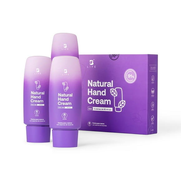 Kit 3 Cremas Para Manos Aroma Lavanda B Life | 80 ml c/u | Con Vitamina E y Niacinamida.
