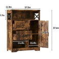 thumbnail image 2 of Fameill Farmhouse Storage Cabinet with 2 Drawers & Shelves,Freestanding Kitchen Cabinet with Doors,Floor Storage Organization for Living Room,Bathroom,Laundry,Brown, 2 of 16