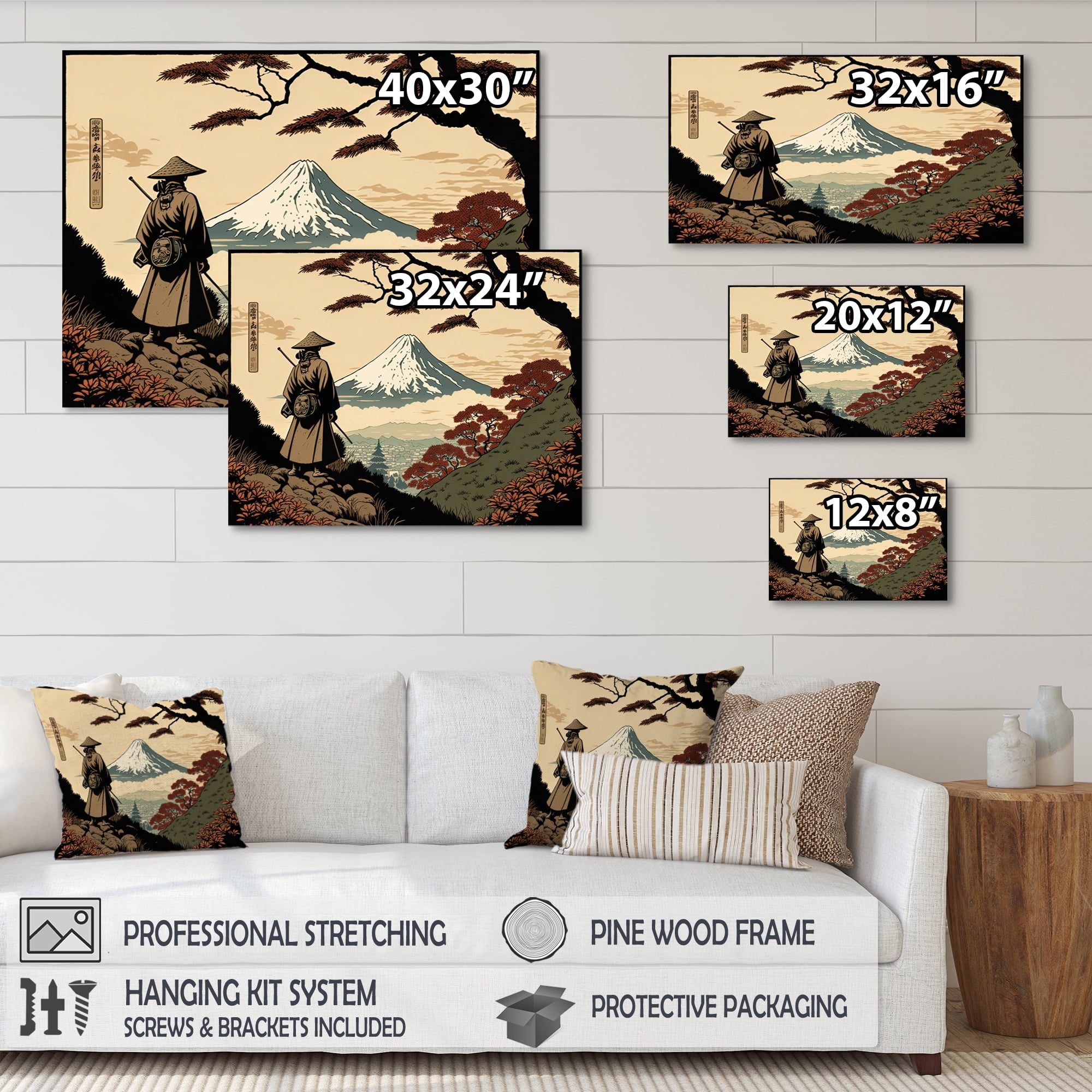 Designart Samurai In Japon I Canvas Wall Art