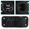 thumbnail image 3 of Cigarette Lighter Socket Outlet Splitter, Waterproof Power Socket Panel Adapter DIY Kit Dual USB Ports for Car Boat Marine RV, 3 of 6