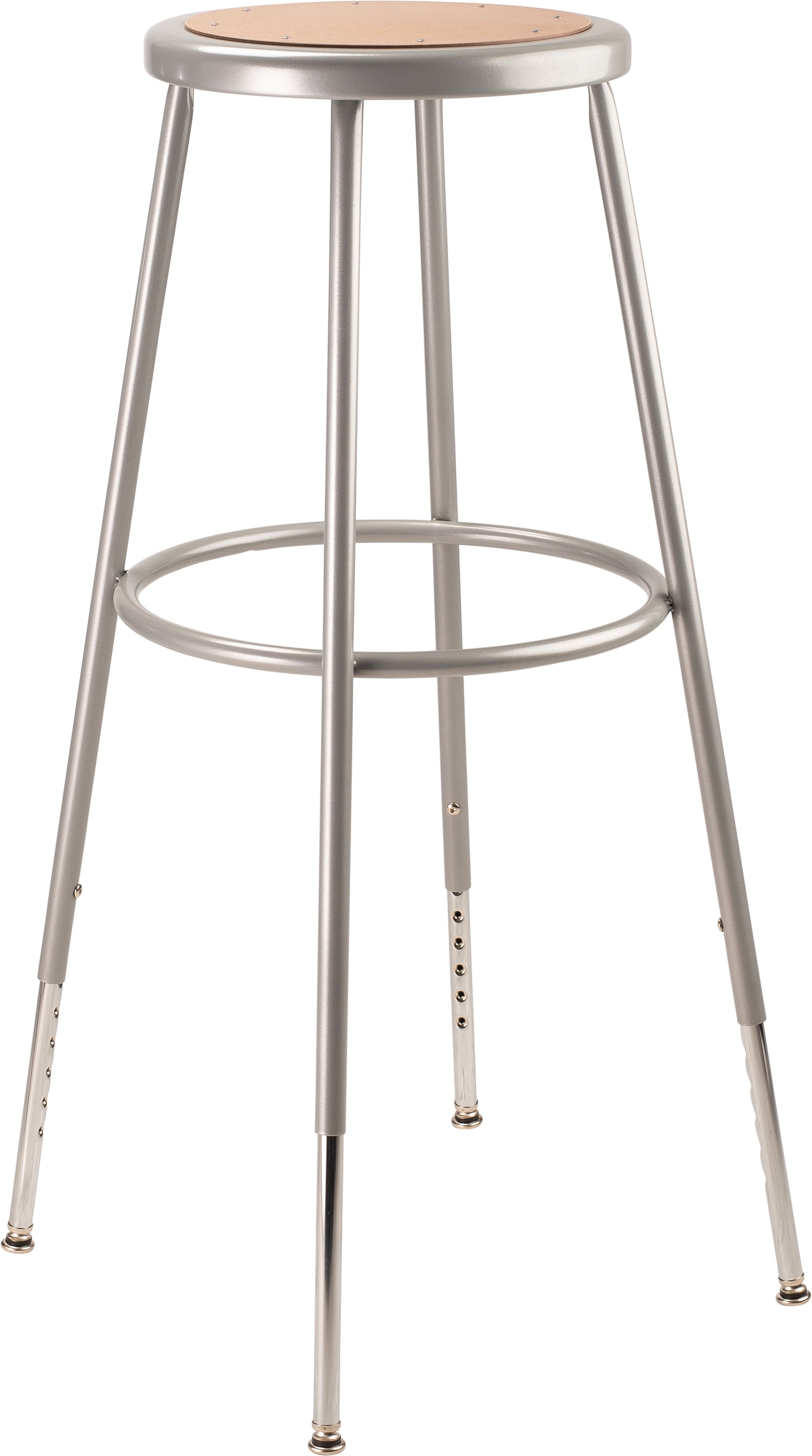 (Pack of 2) NPS 32 -39" Height Adjustable Heavy Duty Steel Stool, Grey