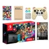 Nintendo Switch Mario Kart 8 Deluxe Bundle: Red/Blue Console, Mario Kart 8 & Membership, Octopath Traveler, Mytrix Wireless Pro Controller Peary Yellow Bear and Accessories