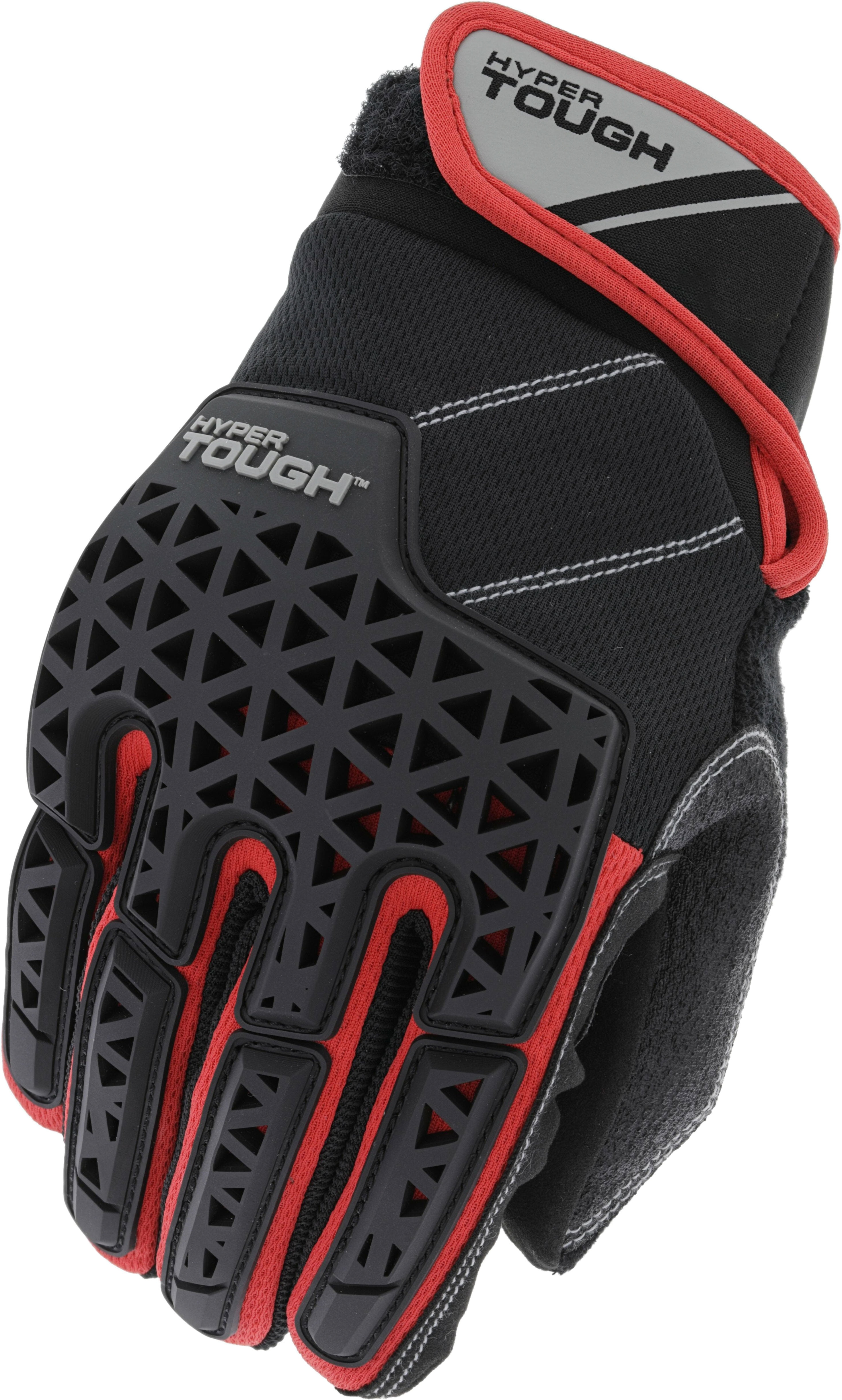 Walmart Men's Hyper Tough Impact Multi Purpose Work Glove Red/Black Size Medium