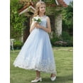 thumbnail image 5 of IDOPIP Flower Girl Lace Tulle Dress for Kids Wedding Bridesmaid Birthday Party Formal Princess Gown, 5 of 9