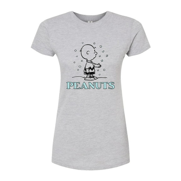 Peanuts - Charlie Snow - Juniors Fitted Graphic T-Shirt