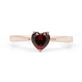 thumbnail image 2 of AFFY Heart-Cut Simulated Red Garnet January birthstone Solitaire Ring In 14K Rose Gold Over Sterling Silver (0.25 Cttw), 2 of 6