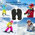 thumbnail image 7 of Otqutp Winter Outdoor Cold Weather Gloves Boys Girls Snow Skating Snowboarding Windproof Warm Ski Gloves Suit for 7-12 Years Old Kids(Black,One Size), 7 of 7