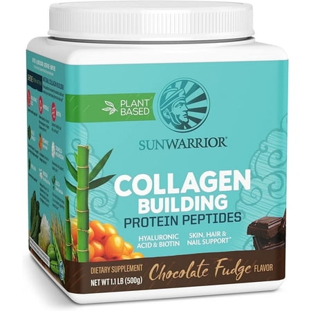 (2 pack) Sunwarrior Vegan Collagen Chocolate Protein Powder with Biotin & Hyaluronic Acid 20 Servings