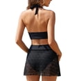 thumbnail image 4 of Nfurl Bikinis for Women 2 Piece Halter Swim Tops and Bottoms High Waisted Bathing Suits Womens Swimsuits for Vacation Beach Black,XXL, 4 of 9