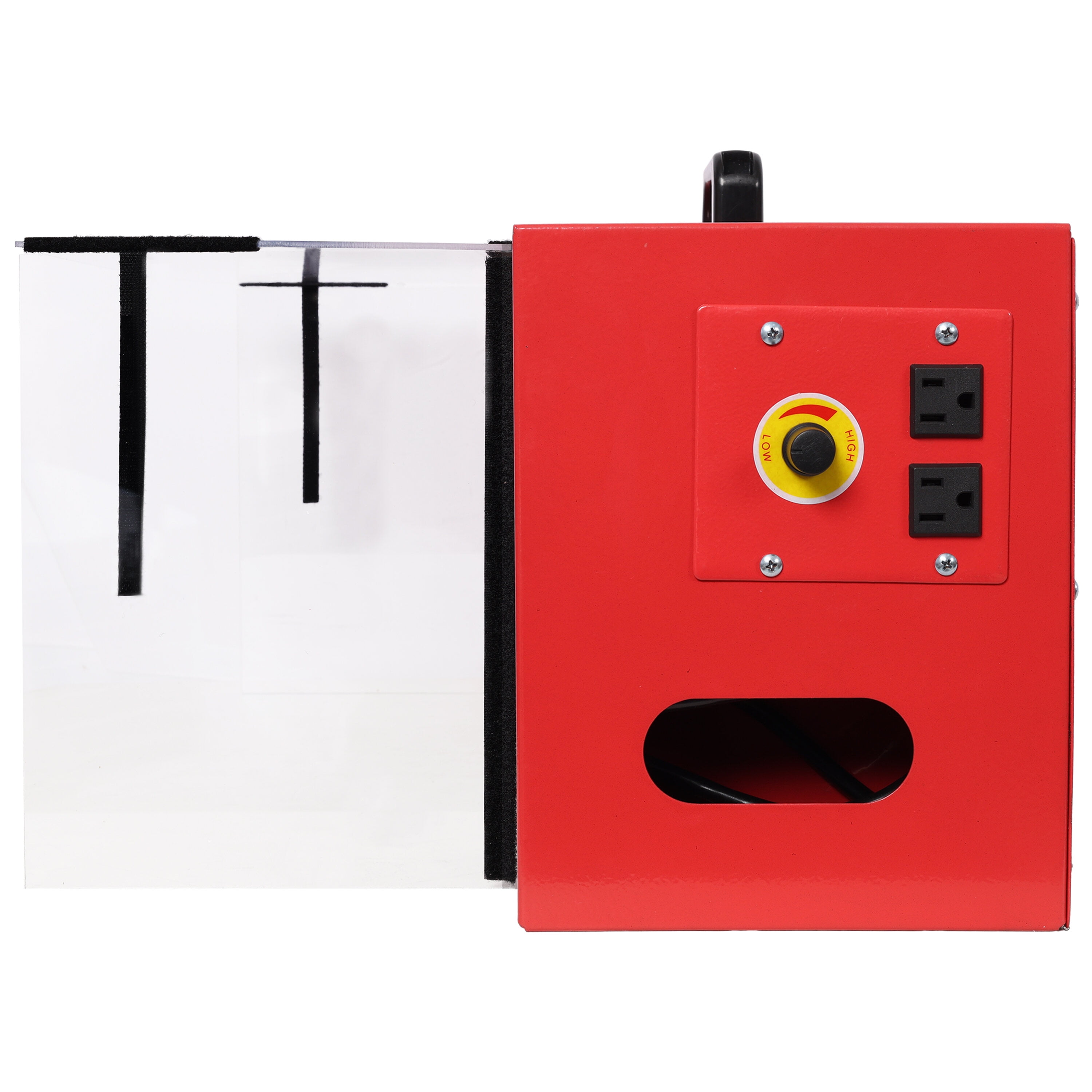 Portable tabletop dust collector,Maximum Air Flow 725CFM; Each fan runs on a 110V variable speed motor; Total Running Amps 1.29AMPS, Red color,