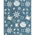 thumbnail image 2 of Unique Loom Outdoor Coastal Collection Area Rug - Marmaris (7' 10" x 10' Rectangle Navy Blue/Teal), 2 of 9