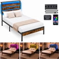 thumbnail image 2 of Base Cama Individual Reforzada 300kg Moderna Luz Led Usb C, 2 of 11