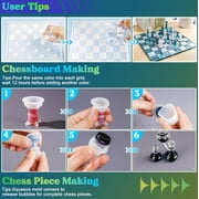 LETS RESIN Chess Mold Set - 16 Piece 3D Full Size Chess & Board Silicone Mold for Resin Casting, DIY Gifts