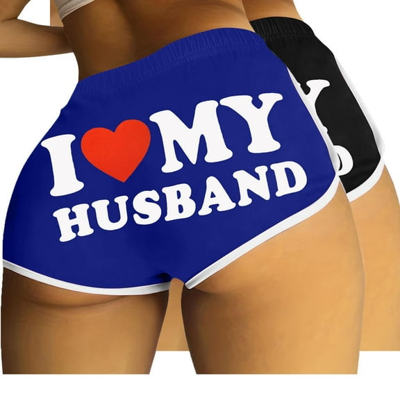 Wancir 2PC Women's High Waist Workout Gym Shorts Sexy Club Hot Pants Yoga Booty Shorts Striped Contrast Color Dance Shorts