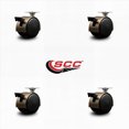 thumbnail image 2 of 2 Inch Antique Metal Hood Twin Caster with Brake Nylon Wheels Top Plate Set of 4, 2 of 2