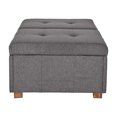 thumbnail image 2 of CorLiving Yves Large Fabric Tufted Rectangle Ottoman with Double Storage and Wood Legs, 2 of 9