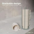 thumbnail image 5 of Stackable Coffee Mug Set with Green Stand Rack - 4x8oz Ceramic Mugs with Sprinkled Optics - Space Saving Storage - Dishwasher Safe, 5 of 6
