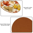 thumbnail image 5 of Thanksgiving Luxury Microfiber Leather Round Coasters Set of 6 - 11x11 cm Drink Coasters for Home and Office Use, 5 of 6