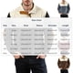 thumbnail image 2 of pstuiky camisas de manga larga para hombre, Chaqueta informal de color liso con botones y cuello alto para hombre, elegante sudadera con capucha y bloques de color tops de invierno para hombre xxxl, 2 of 3