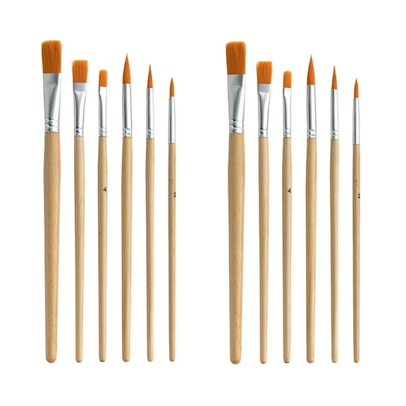 BALAHAPY 12Pcs Paint Brushes for Kids Oil Painting Supplies with Ergonomic Handles