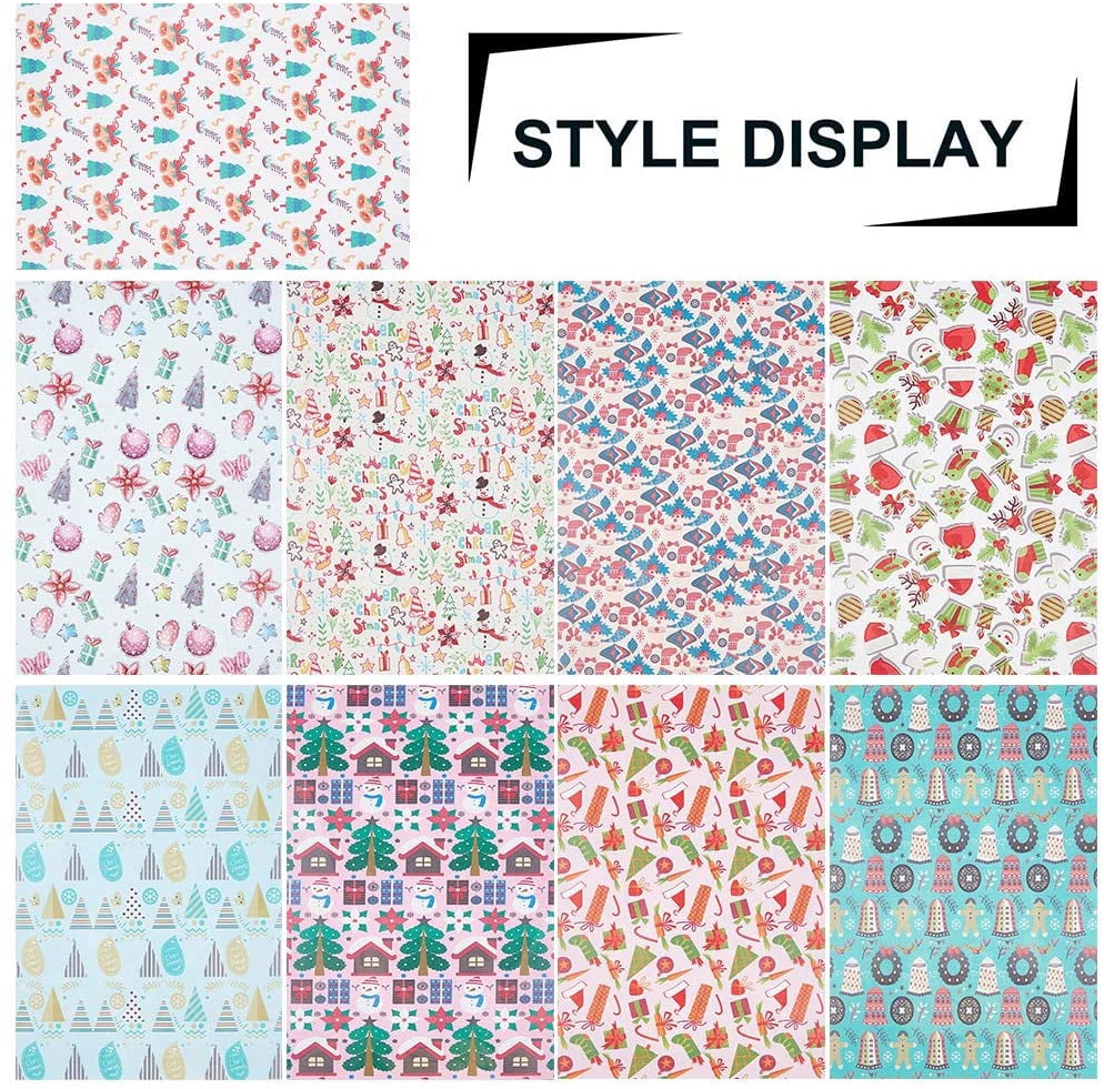 1 Box Christmas Theme Imitation Leather Fabric Self-adhesive Fabric for Garment Accessories Mixed Color 30~30.7x19.5~20x0.05cm 18sheet/box
