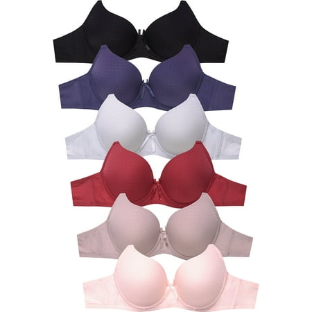 

247 Frenzy Women s Essentials Mopas PACK OF 6 Full Coverage Jacquard Bras