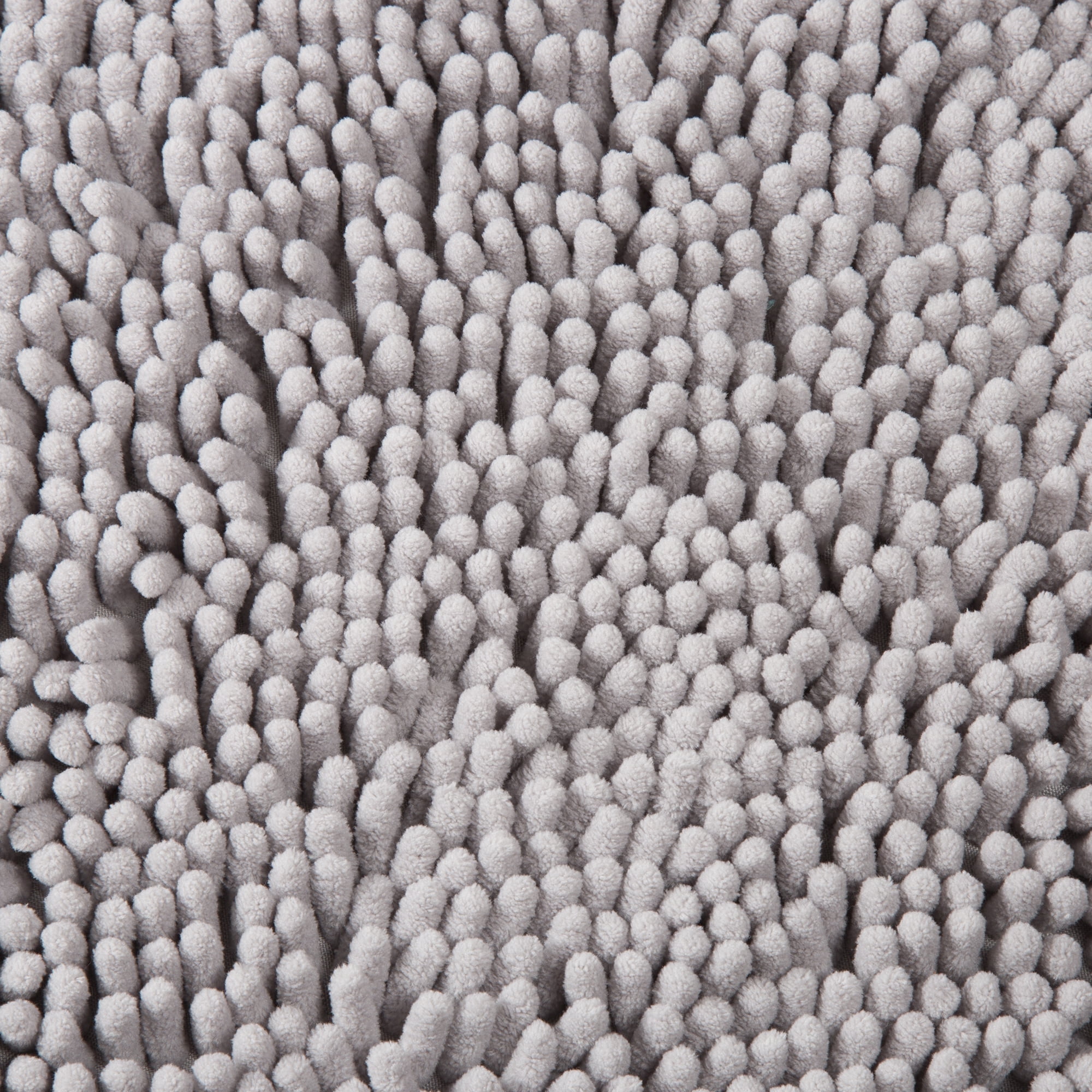 Lavish Home 58x24 Memory Foam Bath Mat with Plush Chenille Shag (Gray)