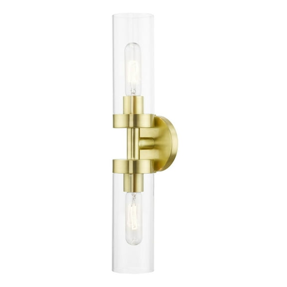 16172-12 Livex Lighting Ludlow - 2 Light ADA Bath Vanity In Nautical Style-19.25 Inches Tall and 4.25 Inches Wide-Satin Brass Finish