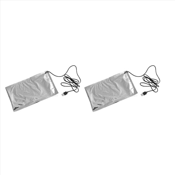 2X Outdoor Tool USB Thermostat Heat Preservation Plate Bag Lunch Plate Food Bag Heater Milk Thermal Warmer Bag,2 x insulated lunch bag,silver