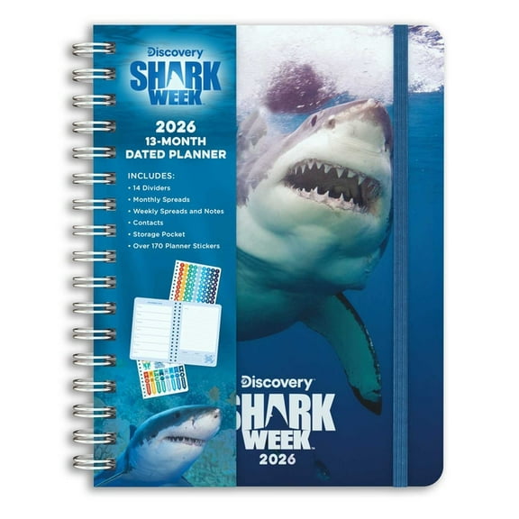 2026 Shark Week 13-Month Weekly Planner, (Spiral-Bound)