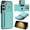 Mint, variant on Wallet Case for Samsung Galaxy S22 Crossbody with Card Holder Shoulder Strap, Magnetic Flip Folio Purse Case Kickstand PU Leather Shockproof Protective Cover for Samsung Galaxy S22, Rosegold