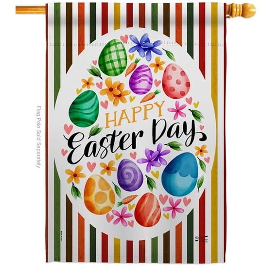Angeleno Heritage H137392-BO 28 x 40 in. Eggs Collage House Flag with Spring Easter Double-Sided Decorative Vertical Decoration Banner Garden Yard Gift