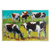 Stupell Industries Cows Grazing Modern Painting Animals & Insects Painting Unframed Art Print Wall Art, 19 x 13