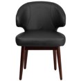 thumbnail image 5 of Black LeatherSoft Side Reception Chair with Walnut Legs, 5 of 5