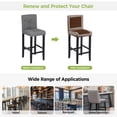 thumbnail image 5 of Dark Brown Geometric Bar Stool Cover Set of 4, White Greek Key Design Abstract Modern Art Stretch Bar Chair Cover, Removable Washable Counter Stool Chair Slipcover for Kitchen Dining Room Cafe, 5 of 9