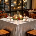 thumbnail image 4 of Sequin Tablecloth 47.24 x 47.24 Inches, Sparkling Polyester Table Cover for Wedding Birthday Party Events, Glitter Decorative Table Linen for Halloween Thanksgiving Christmas Home Decor, 4 of 7