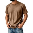 thumbnail image 2 of Oversized Tshirts for Men Vintage Acid Wash Shirt Summer Short Sleeve Basic Tees Baggy Comfort Colors T-Shirts （Khaki,M）, 2 of 5