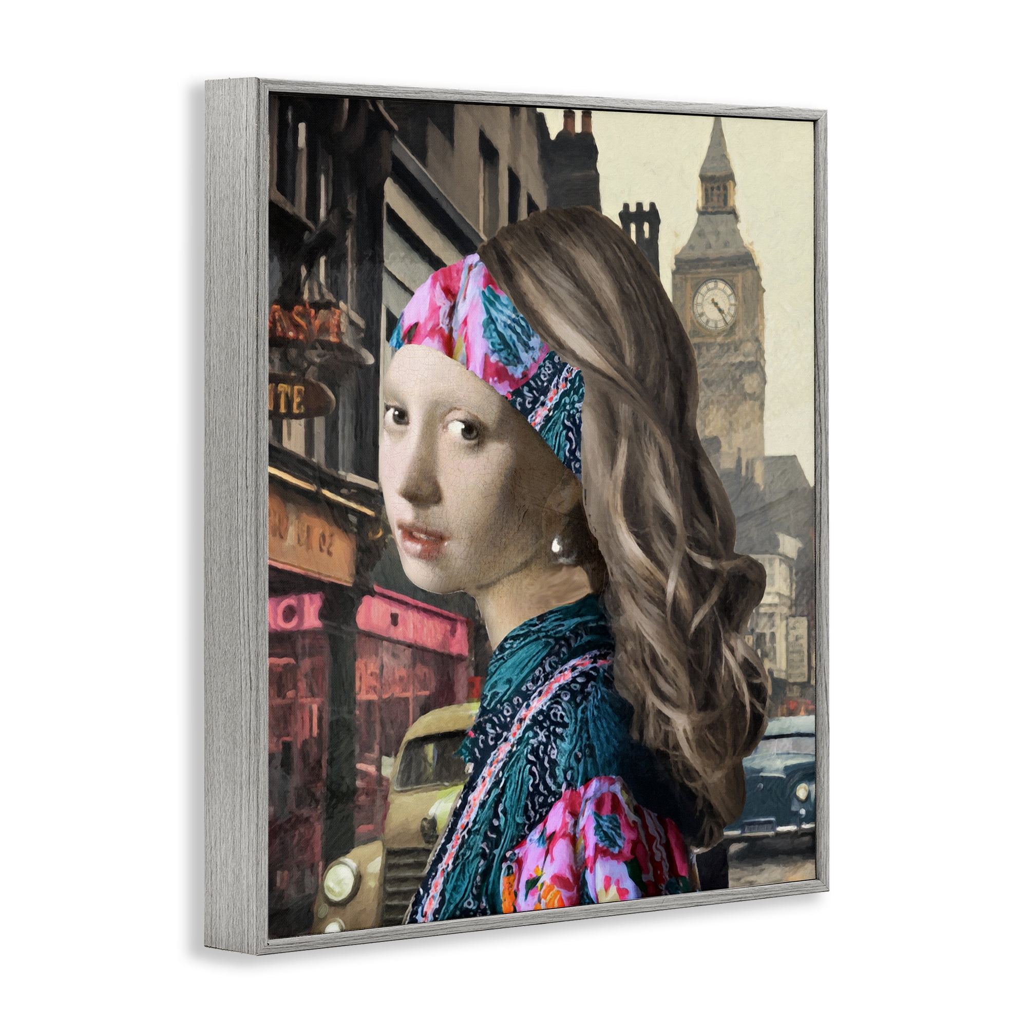 Carnaby Street Remix Painting Gray Framed Giclee Art, design by Sasha