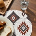 thumbnail image 3 of Red Aztec Round Placemats for Dinning Tables,Heat-proof Braided Table Mats 13 Inch,Southwest Boho Abstract Geometric Aesthetic Washable Place Mat for Kitchen Restaurant Party Decor Table Setting, 3 of 9