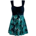 thumbnail image 3 of Wantdo Women's Plus Size Swimsuits One-Piece Swimdress Modest Bathing Suits Green Flower 18/20 Plus, 3 of 9