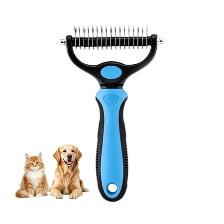 Dematting Comb for Dogs and Cats, Undercoat Rake Pet Grooming Brush for Removing Loose Fur, Tangles and Thick Coats