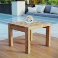 thumbnail image 2 of Modway Upland Solid Teak Wood Outdoor Patio Side Table in Natural, 2 of 4