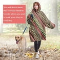 thumbnail image 4 of Wearable Oversized Blanket,Red and Green Christmas Striped Pattern Wearable Blanket Hoodie for Adults,Cozy Hooded Blankets with Super Pockets,Super Warm Fuzzy Pullover for Women & Men, 4 of 6