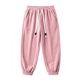 thumbnail image 5 of JIA JIA SHUANG Kids Corduroy Pants Fall Winter Drawstring Elastic Waist Trousers Casual Plain Loose Fit Cinch Bottoms Pants(Pink,1-2 Years), 5 of 6