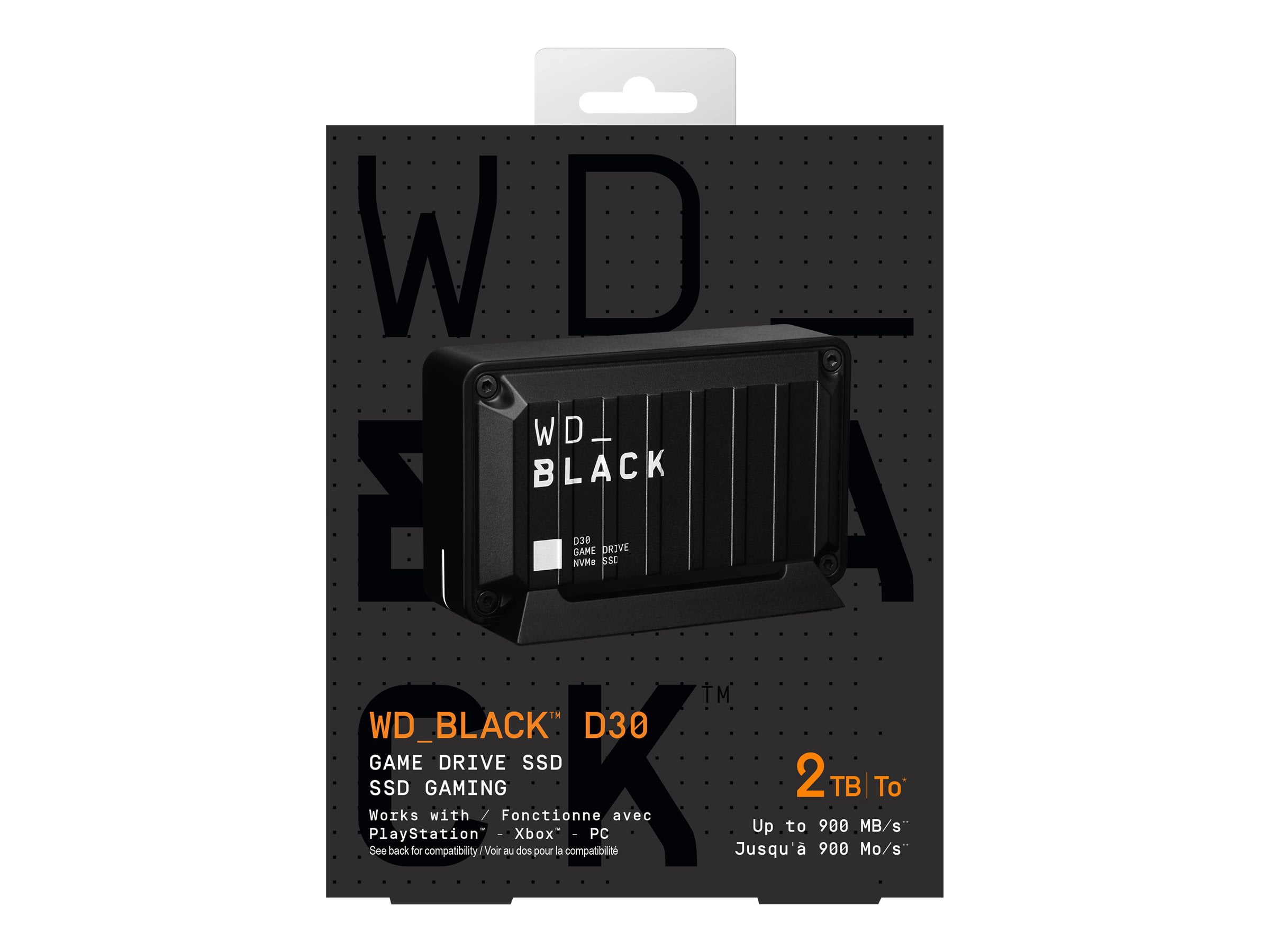 WD_BLACK 2TB D30 Game Drive SSD, Portable External Hard Drive for 