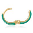 thumbnail image 5 of Gold Plated Teal Green Enamel Huggie Hoop Earrings for Women, 5 of 5