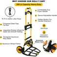thumbnail image 2 of 350 LB Capacity Upgraded Folding Hand Truck Dolly with Telescoping Handle and Rubber Wheels for Moving Shopping Travel, 2 of 7