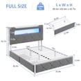 thumbnail image 2 of Hijob Full Size Bed Frame for Boys/Kids with 2-Tier Storage Headboard, Velvet Upholstered Platform Bed with 2 Storage Drawers, Built in Charging Station & LED, Gray, 2 of 13
